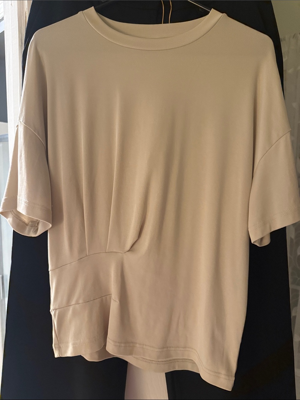 OGL Women's Cream Short-Sleeve Crewneck Top